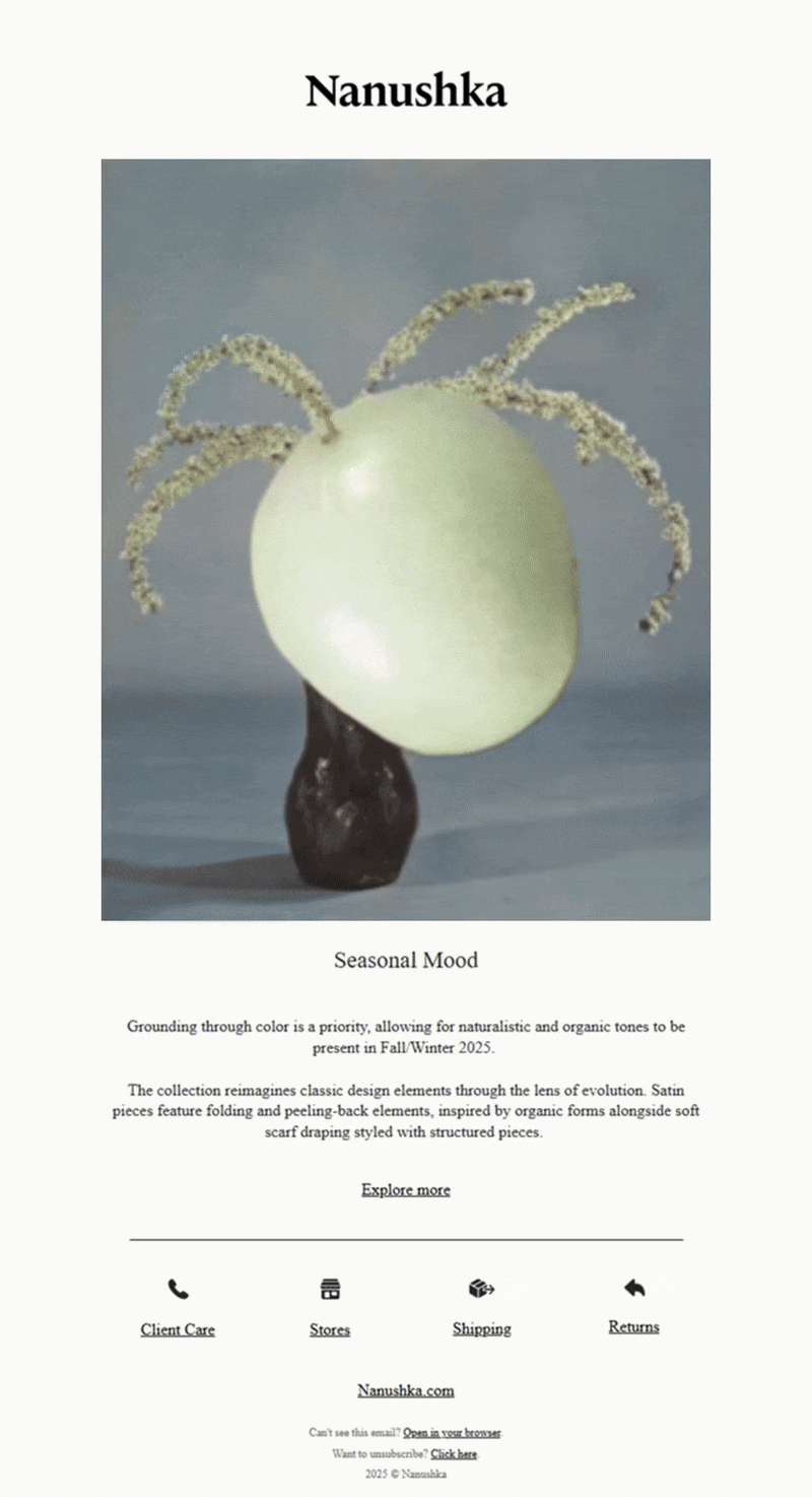 пример рассылки для модного бренда