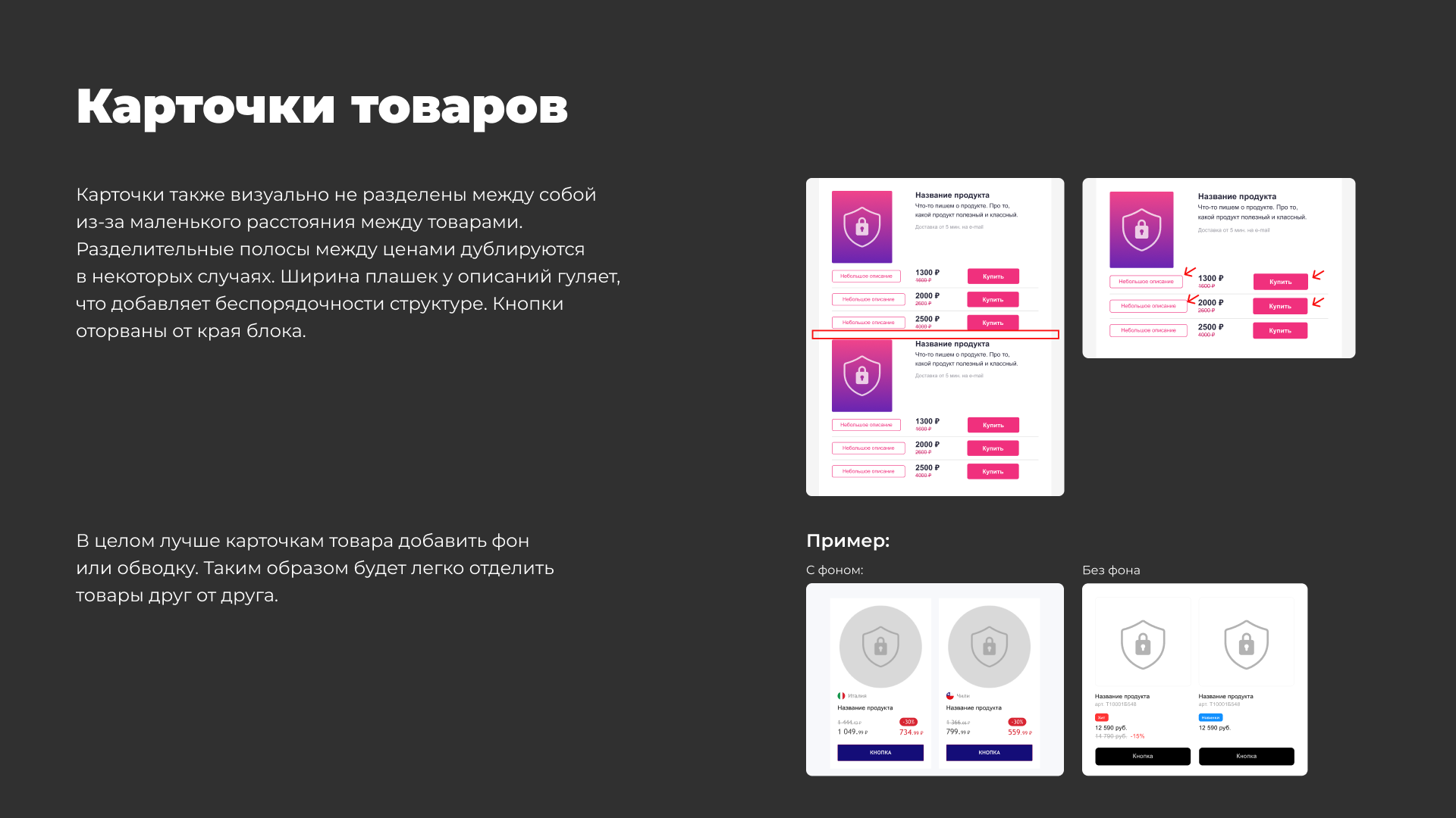 Аудит карточек товаров в рассылке