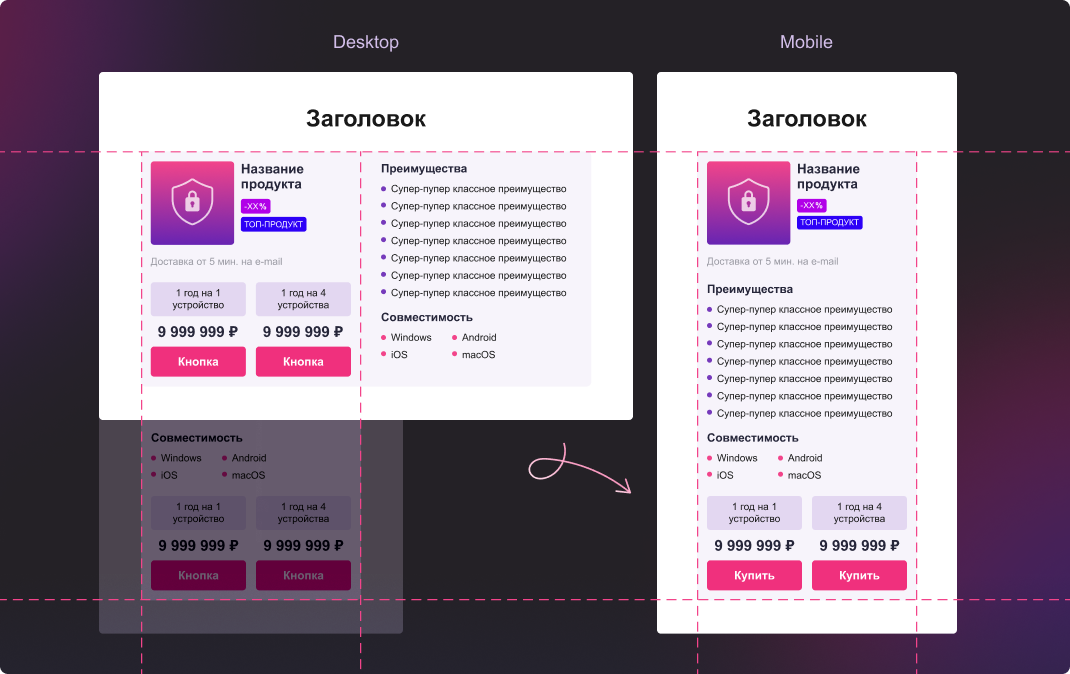 Мобильная адаптация мастер-шаблона