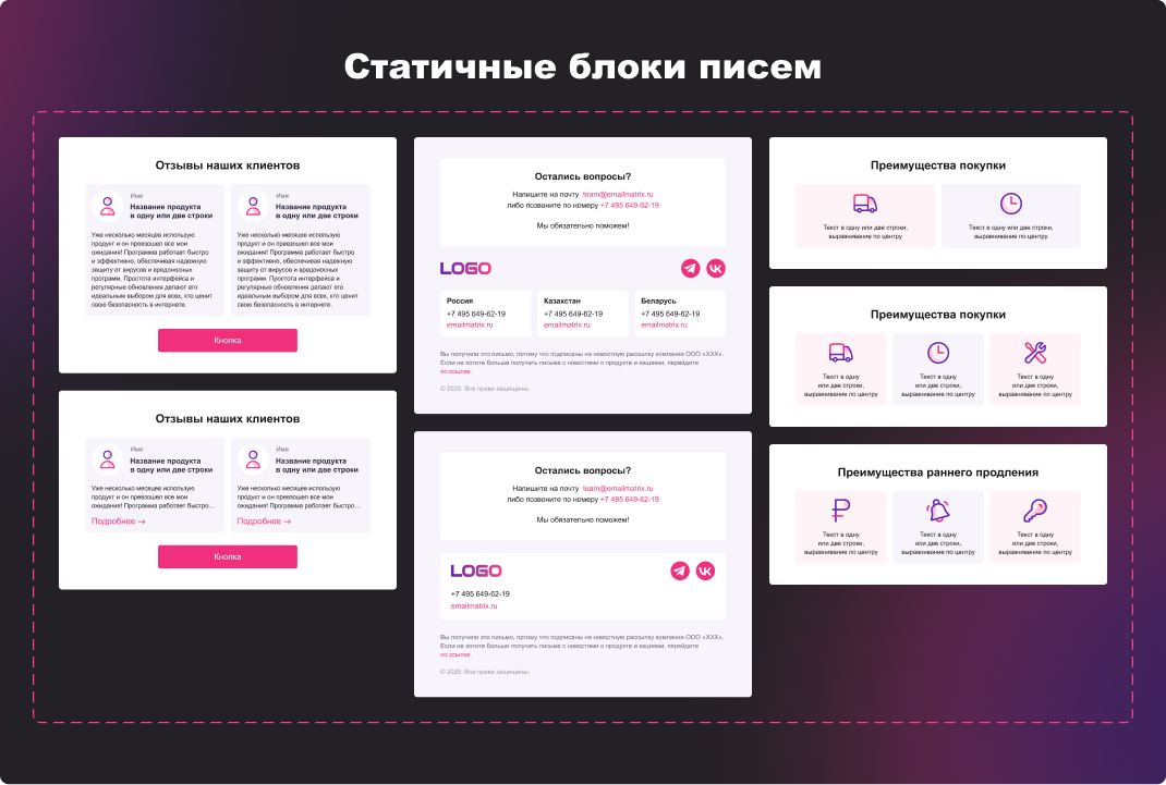 Статичные блоки в мастер-шаблоне